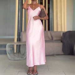 Vestido Midi Rosa Claro Catarine