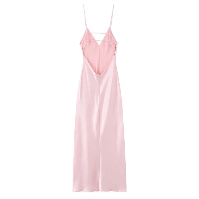 Vestido Midi Rosa Claro Catarine
