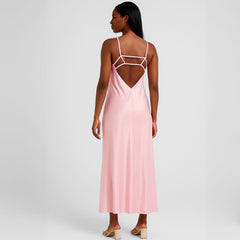 Vestido Midi Rosa Claro Catarine