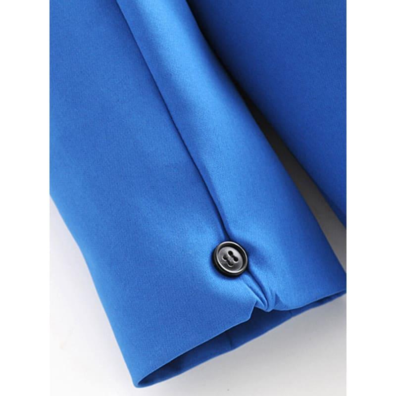 Blazer Feminino Alfaiataria Alongado Elegance Azul - Coradon