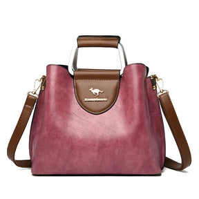 Bolsa Couro Feminina Moderna Roxo Bolsamoderna