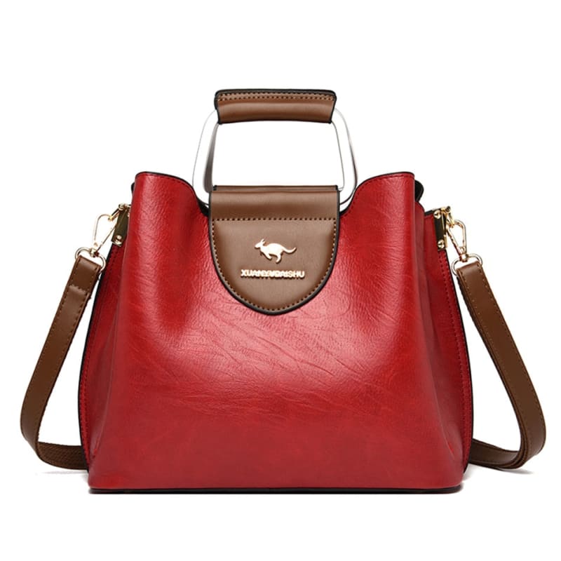 Bolsa Couro Feminina Moderna Vermelho Bolsamoderna