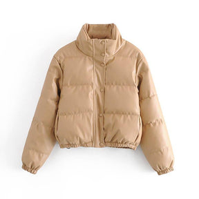 Jaqueta De Couro Puffer Feminina Jaquetacoupuff