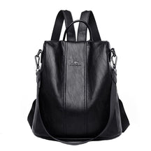 Mochila Couro Antifurto Feminina Preto